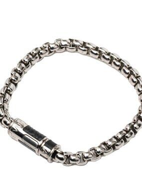 Louis Vuitton Bracelet Chain Monogram Eclipse Silver Black Metal